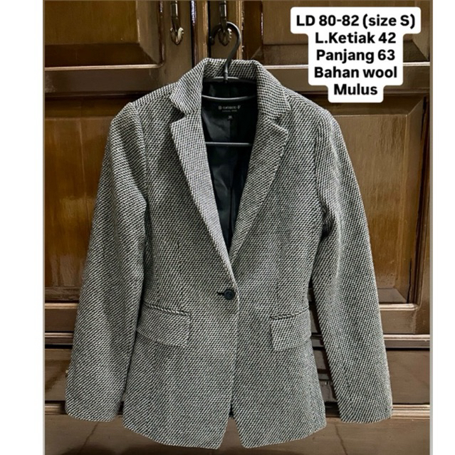 Preloved Blazer Wool Tweed