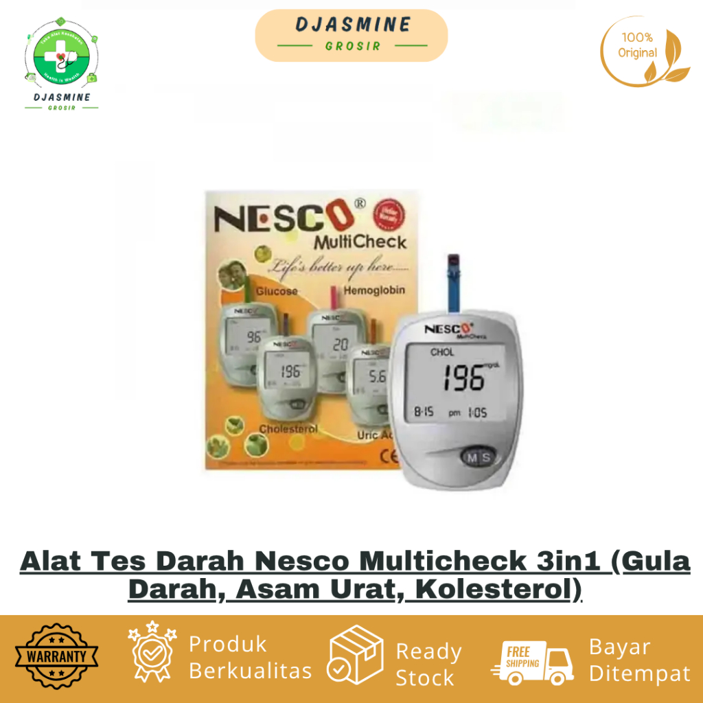 Alat Tes Darah Nesco Multicheck 3in1 (Gula Darah, Asam Urat, Kolesterol)
