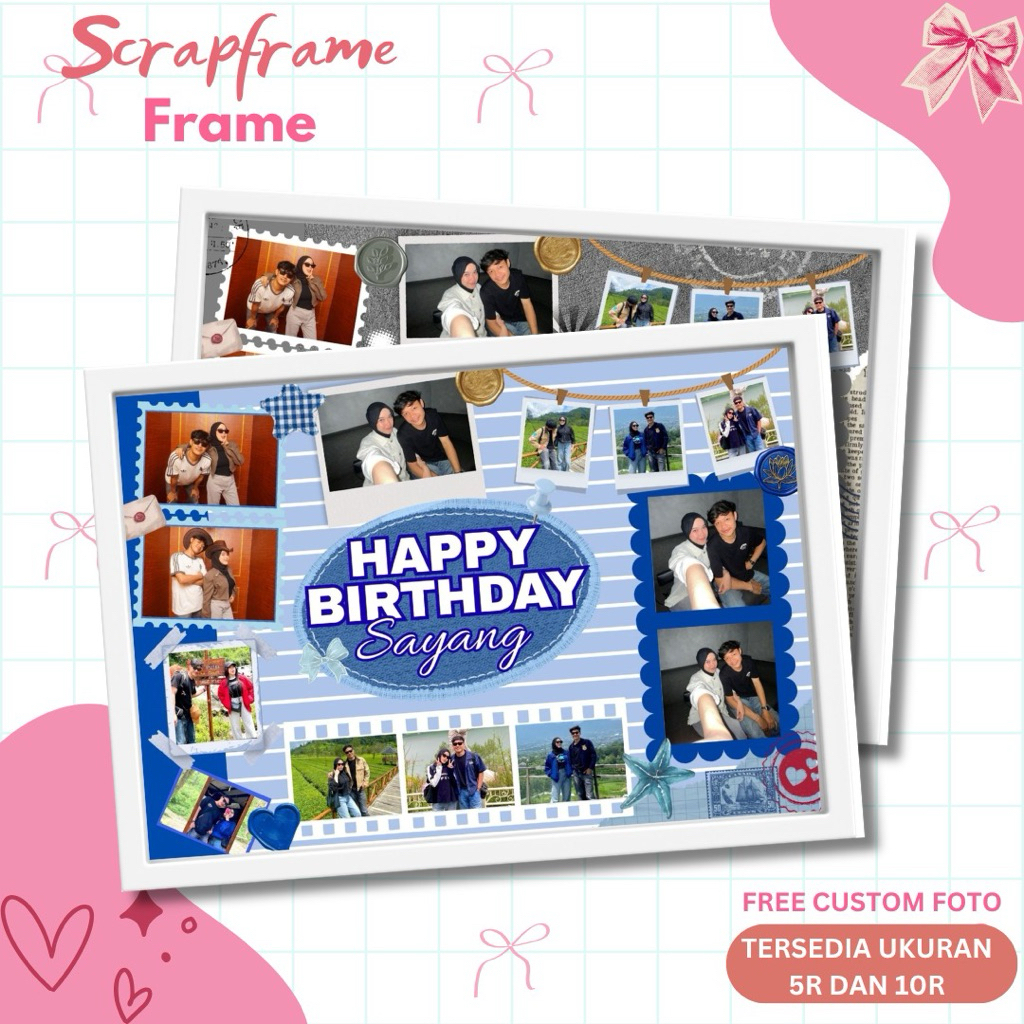 WORDGIFT Scrapframe Kado Ulang Tahun / All moment (5R dan 10R) scrapframe aestetik custon foto - kad