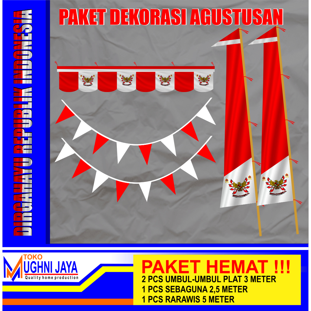 BENDERA UMBUL-UMBUL AGUSTUS ||DEKORASI AGUSTUS