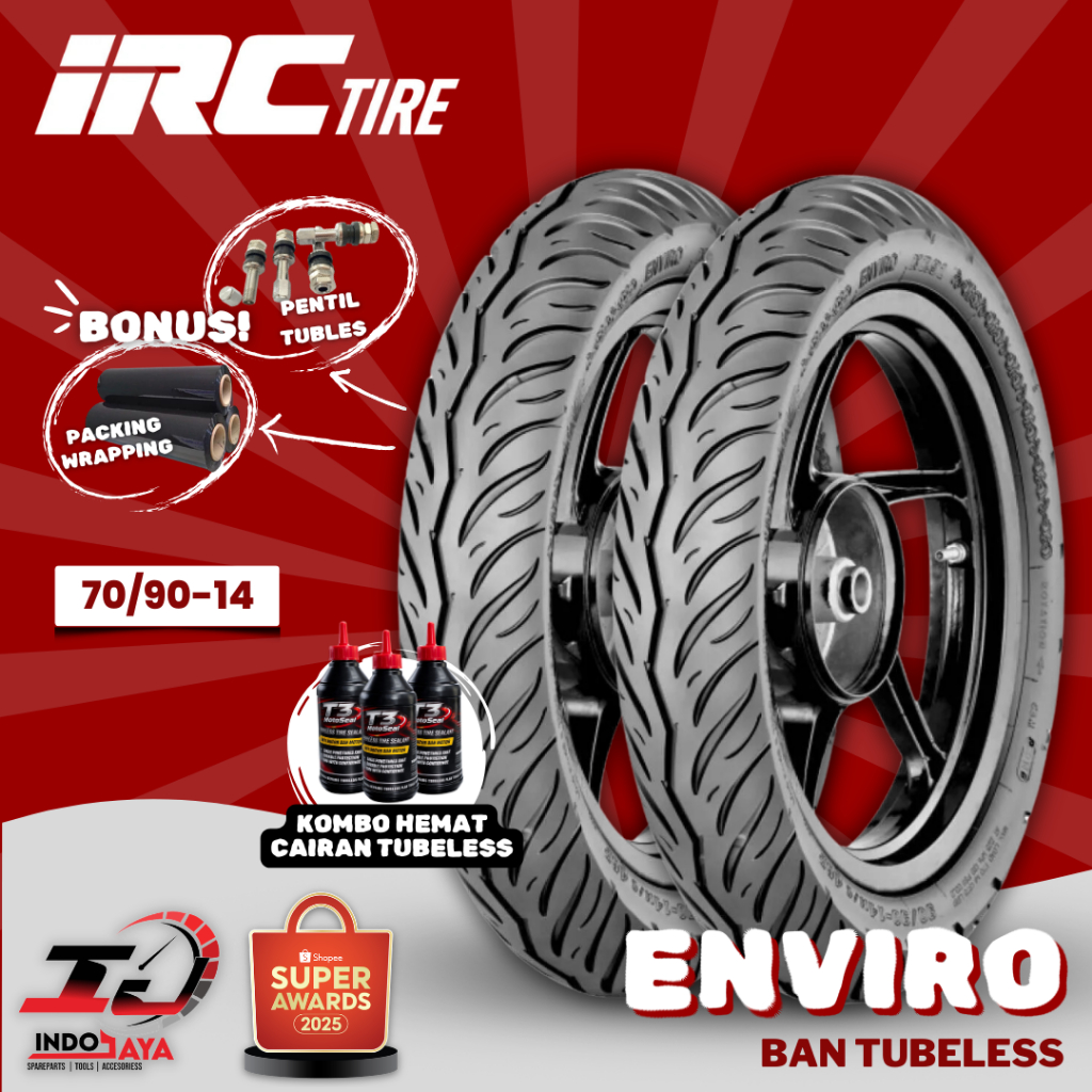[READY COD] BAN LUAR TUBELESS IRC ENVIRO NR91 (70/90-14) BAN MATIC DEPAN BELAKANG / NR-91 / NR 91 / 