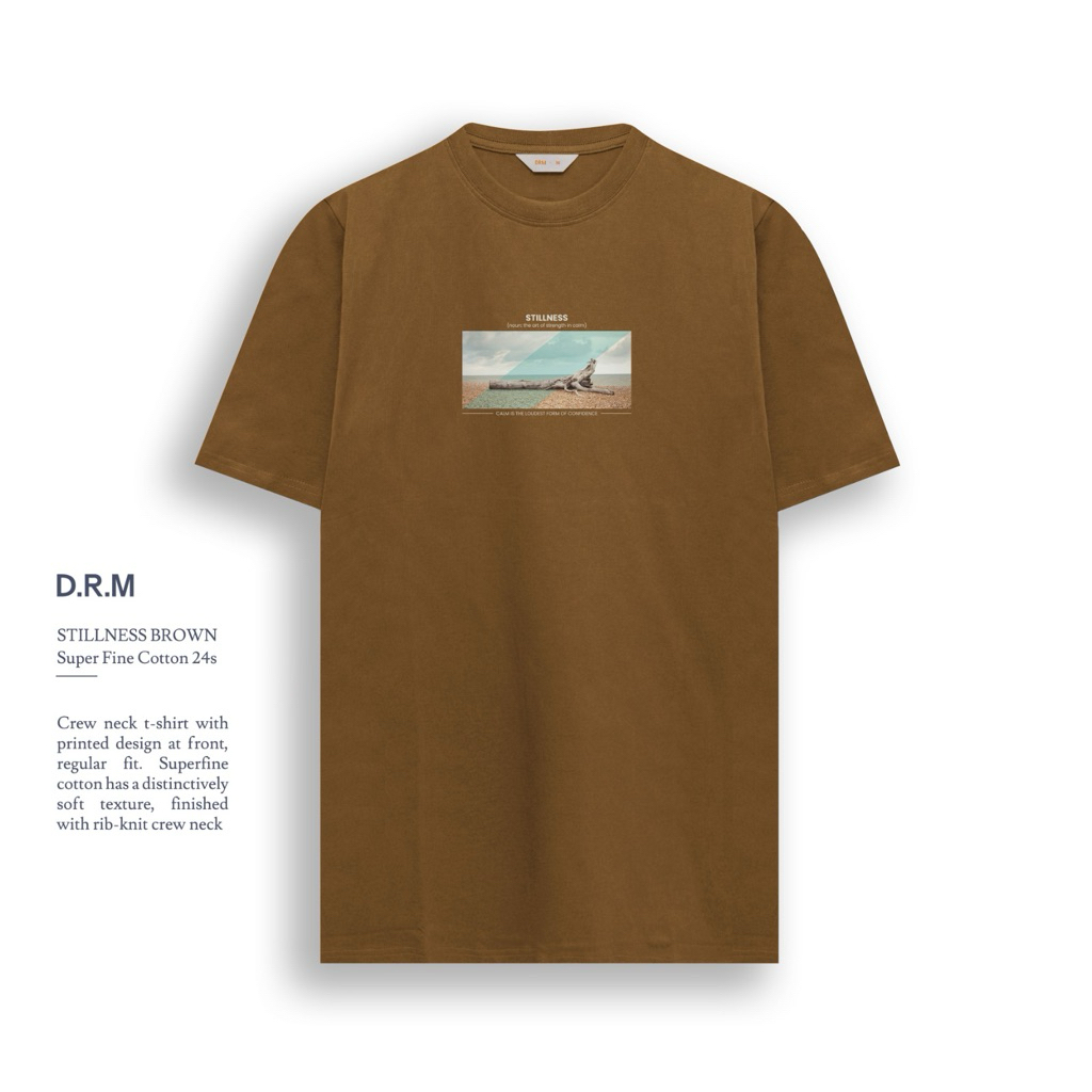 t-shirt stillness brown.kaos drm D.R.M wear