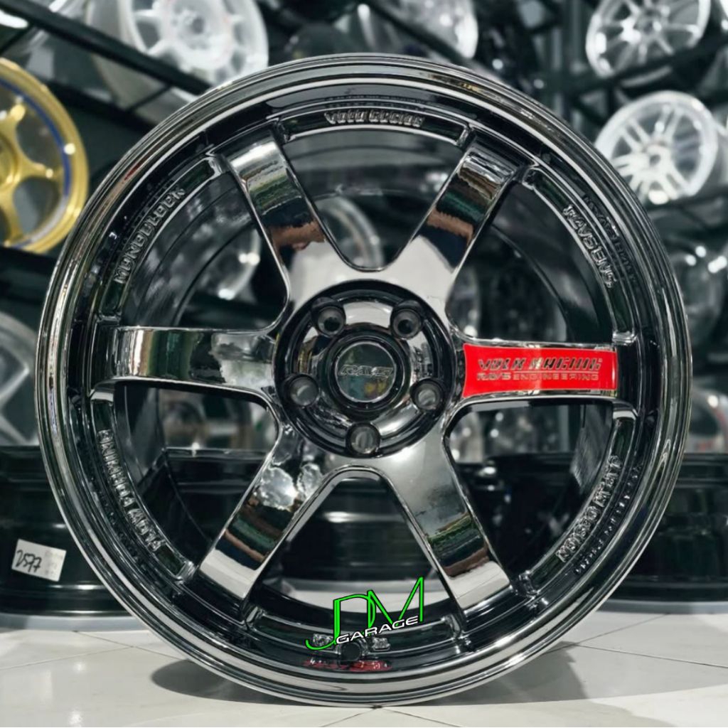 velg te37 sl BLACK CHROME r18 lebar 9,5 pcd 5x114,3 et 25 velg mobil ring 18 pnp mobil Innova reborn