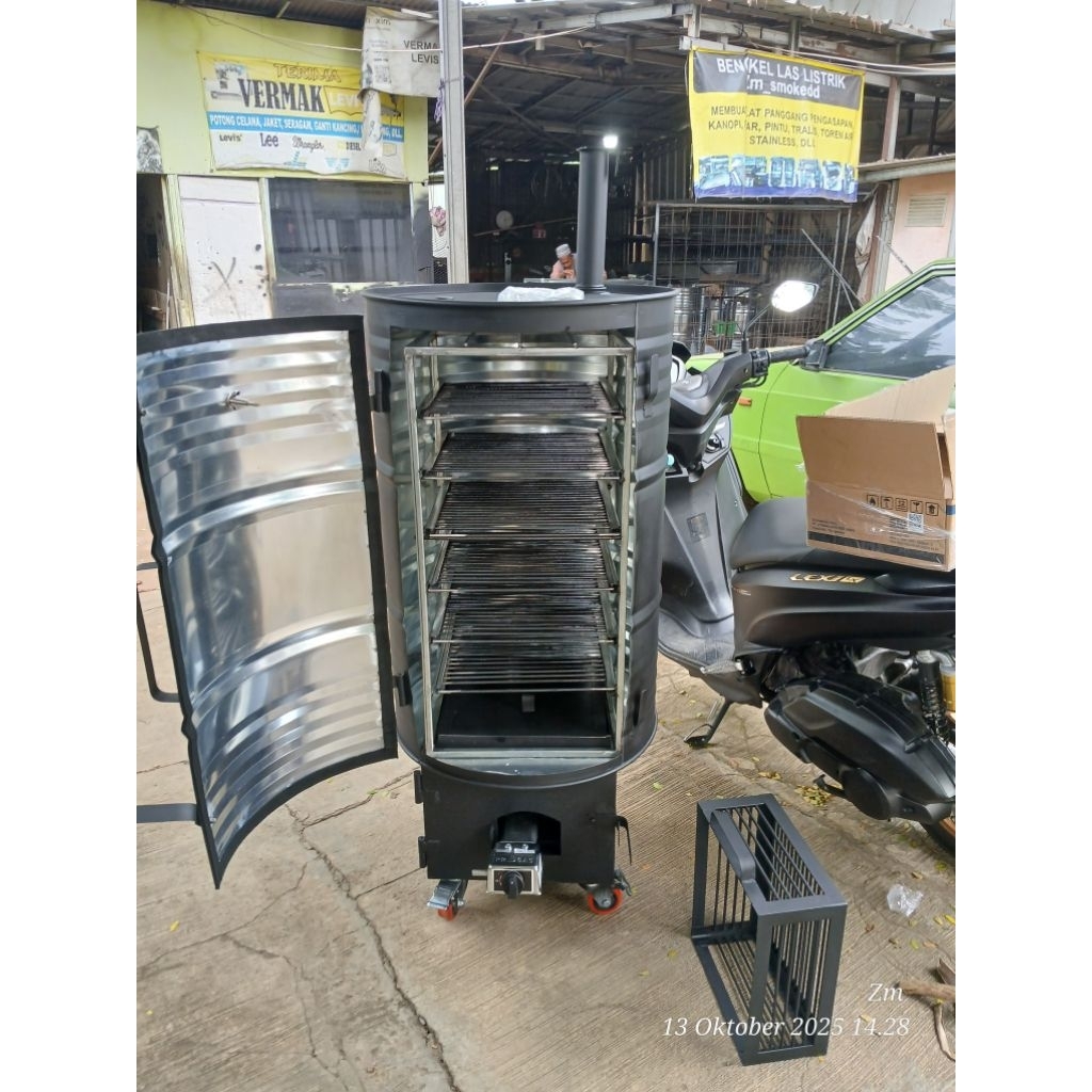 pitsmoker oven asap tungku asap bakaran ikan ayam bebek daging pengasap panggangan 2 fungsi