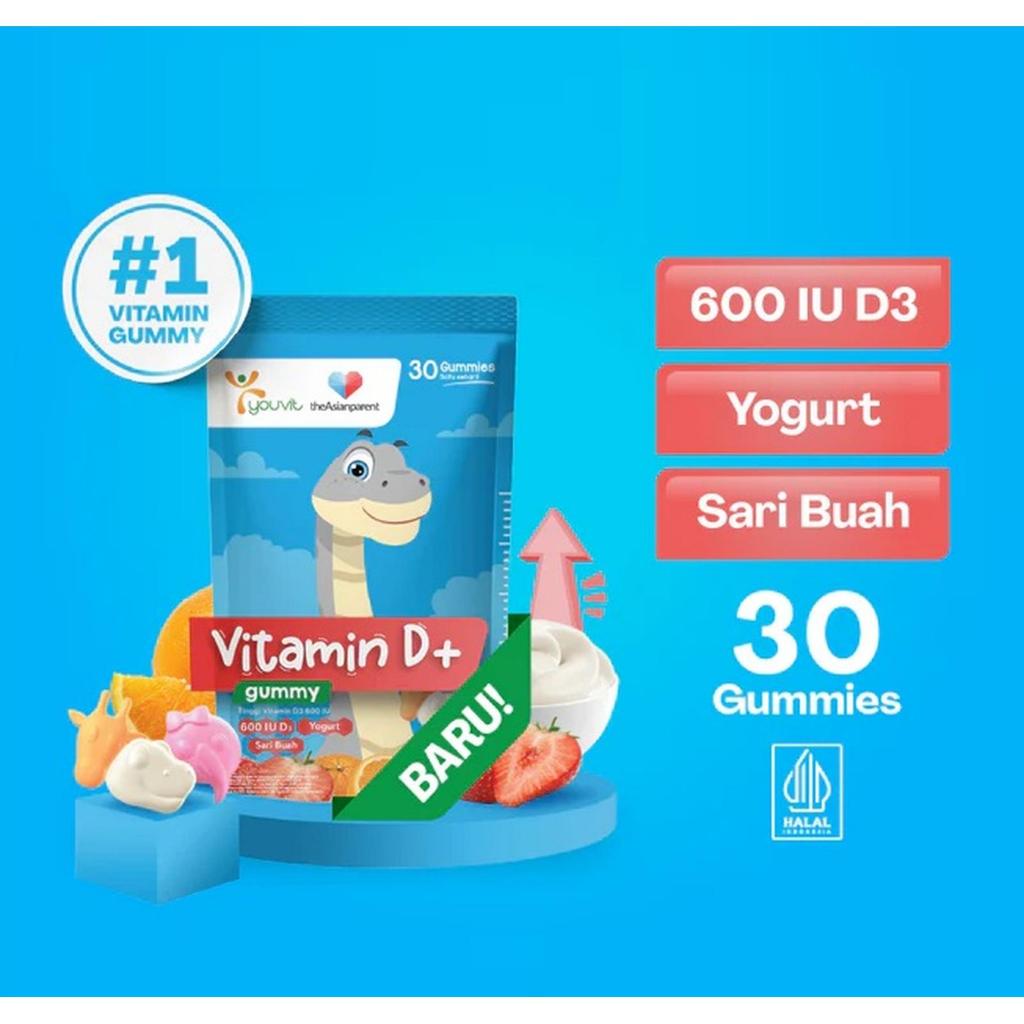 Youvit | Vitamin D+ Gummy D3 600 IU 30 Hari | Vitamin Anak