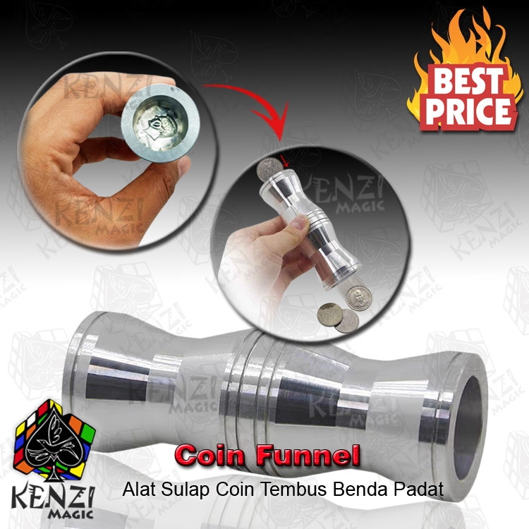 Alat Sulap Coin Funnel Sulap Koin Sulap Uang Koin Menembus Objek Padat