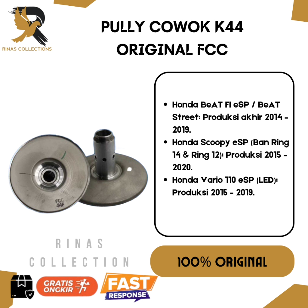 PULLY COWOK K44 FCC ORIGINAL Honda BeAT FI ESP / Sporty (2014–2019) Honda BeAT Pop / Street (2014–20