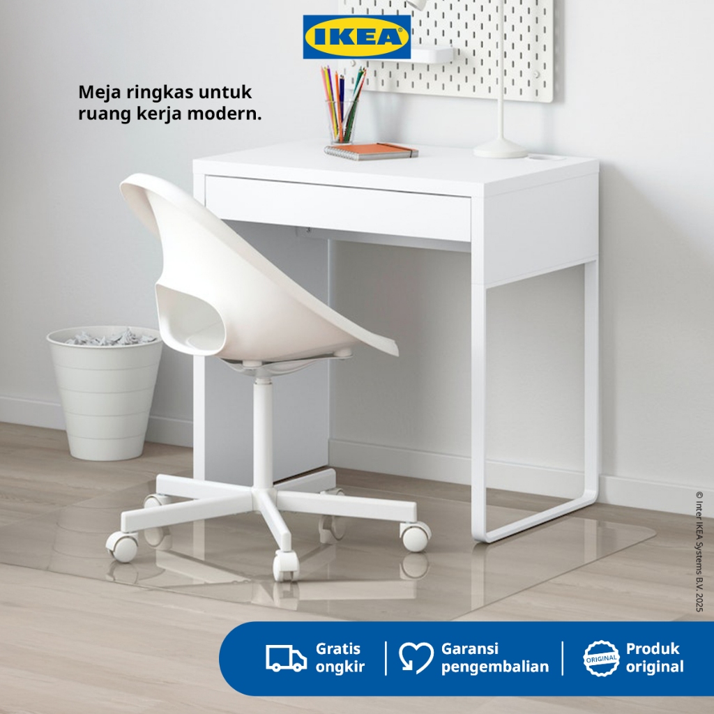 IKEA MICKE Meja Kerja dengan Laci Putih 73x50 cm