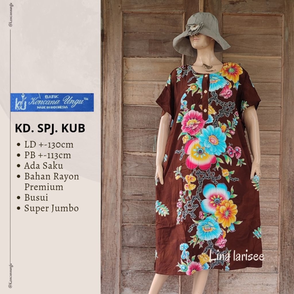 Daster super Jumbo kencana ungu Asli Label biru baju tidur kekinian LD +-130cm