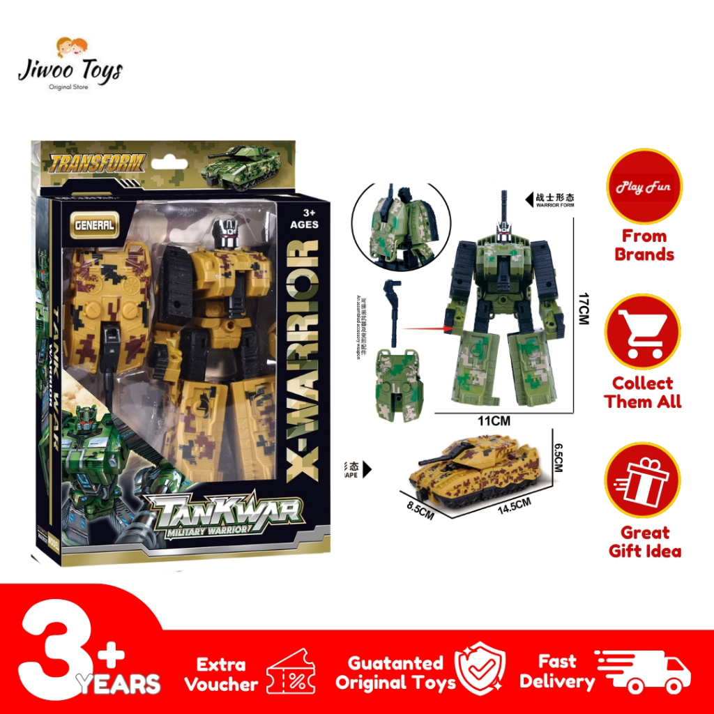 Mainan Robot Transformer Tank Military X-Warrior 2in1 Mecha HW23024052