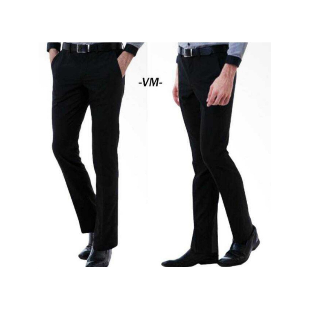 CELANA FORMAL PRIA - CELANA SLIM FIT - HITAM