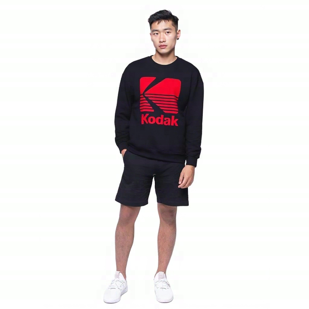 Sweater Crewneck KODAK Pria Wanita Unisex Bahan Cotton Fleece Ukuran S M L XL XXL XXXL