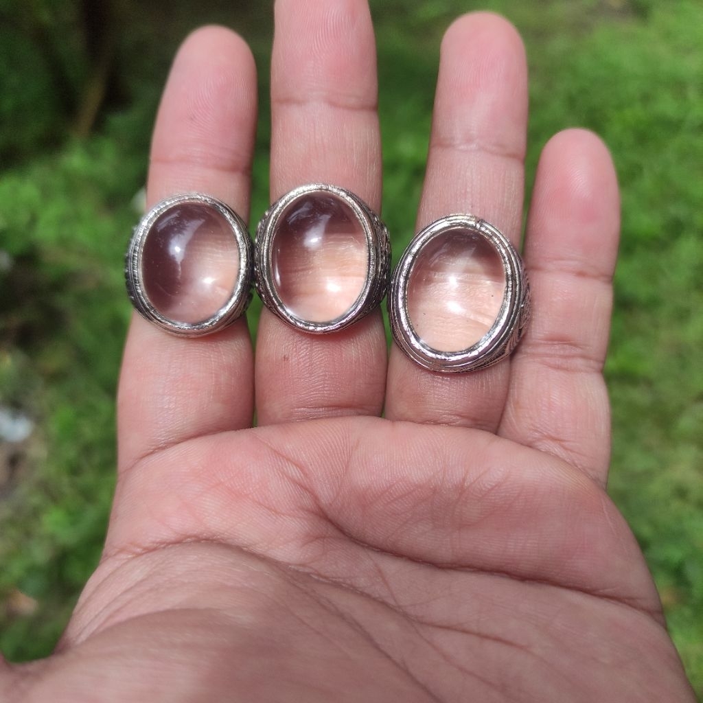 cincin batu akik Kinyang air jumbo dim 20x15 mm ring alpaka super Anti karat