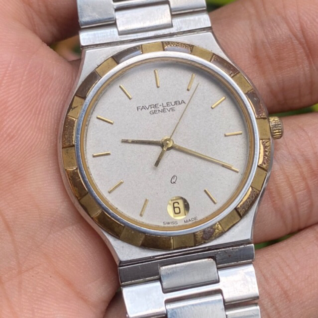 Jam Tangan Fevre Leuba Q Swiss Quartz original jadul vintage fashion pria wanita classic