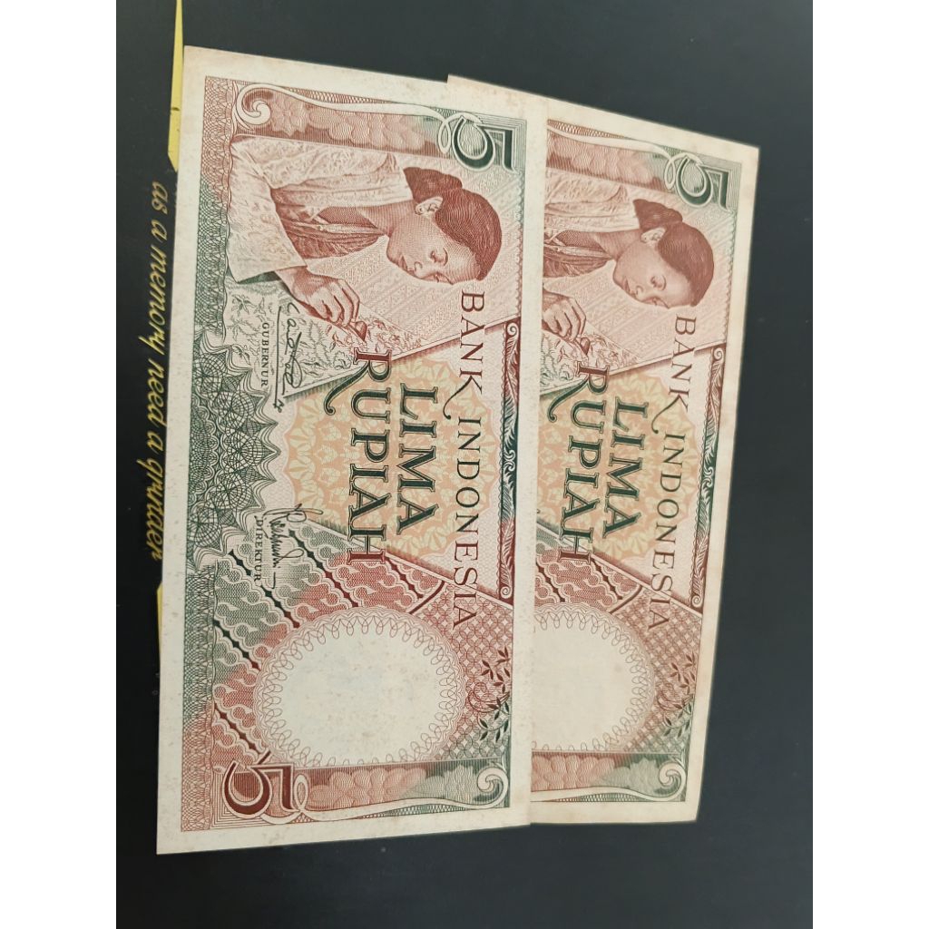 UANG KUNO 5 RUPIAH PEKERJA TAHUN 1958