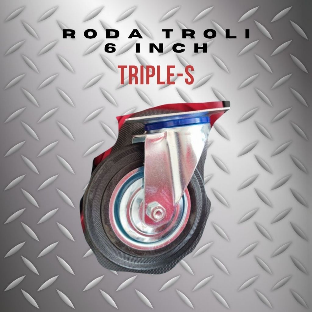 TRIPLE-S Roda Troli Roda Karet Roda Troli 6 inch