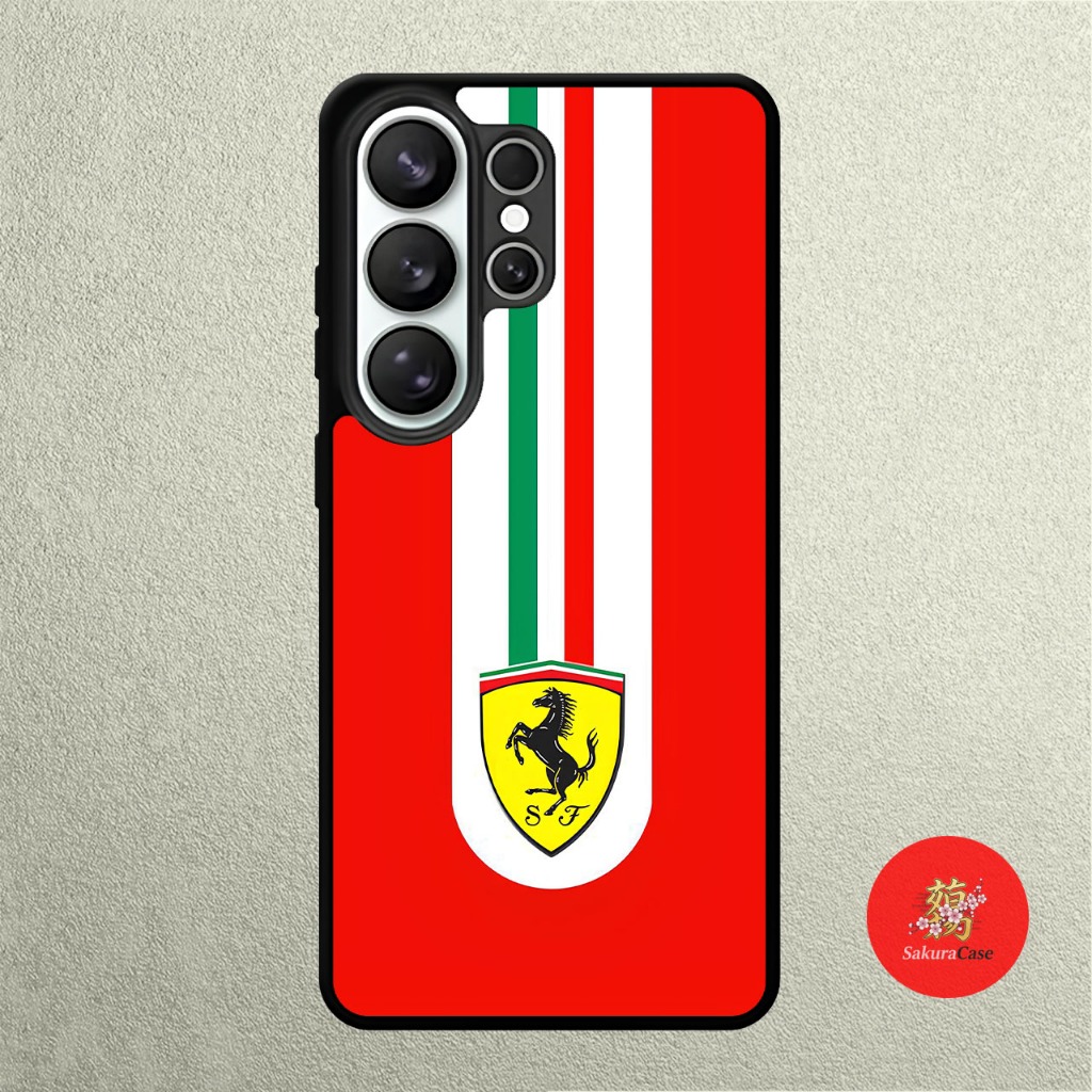 Case Samsung S26 S25 S24 S23 S22 S21 S20 S10 S9 Ultra Plus Fe Edge Rubber Softcase FERRARI Logo