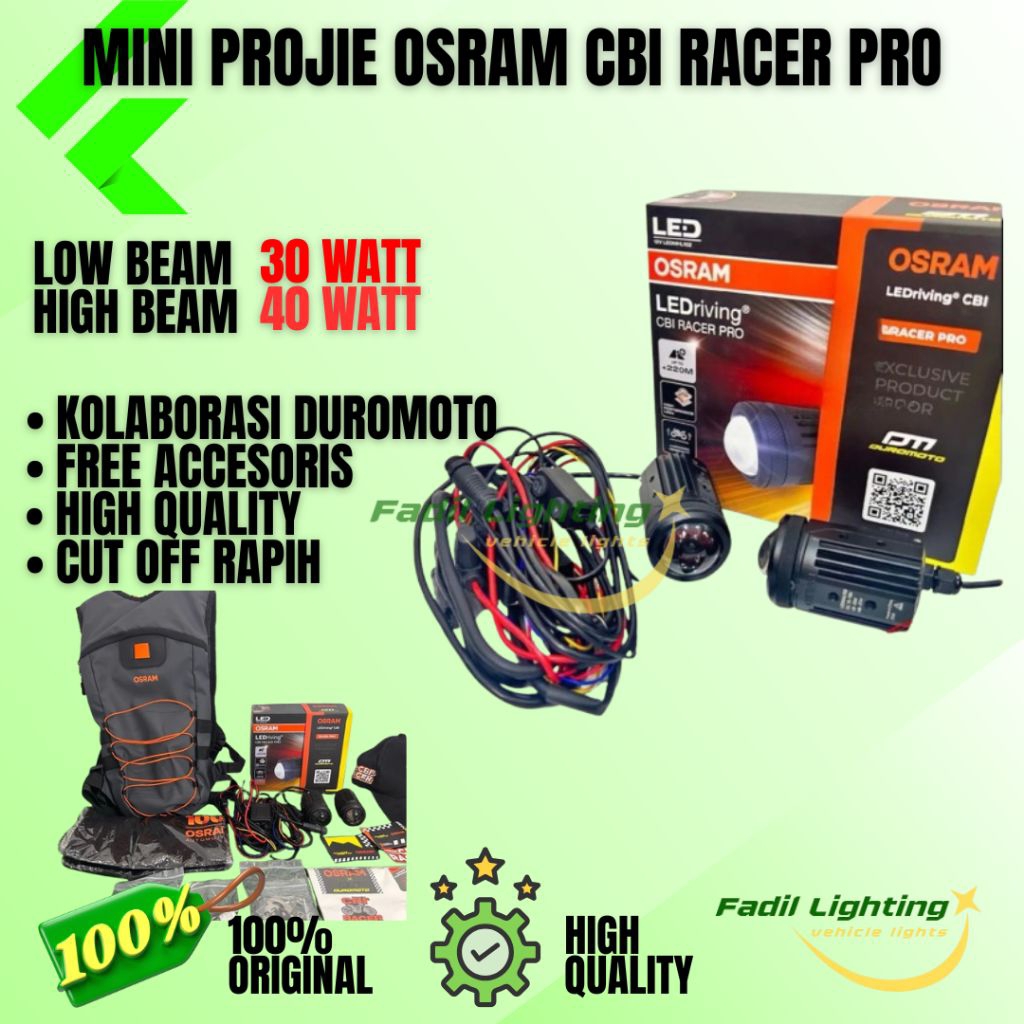 LAMPU SOROT MINI LASER CBI PRO 30/40W MINI PROJIE MOTOR KOLABORASI DUROMOTO