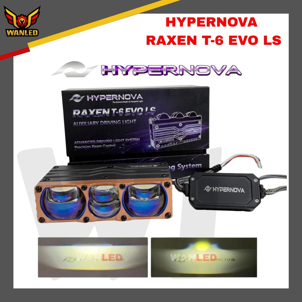 HYPERNOVA RAXEN T6 EVO LS - MINI LASER BILED 6 MATA Blue Lens Horizon Beam & Rain Breaker 110W box s