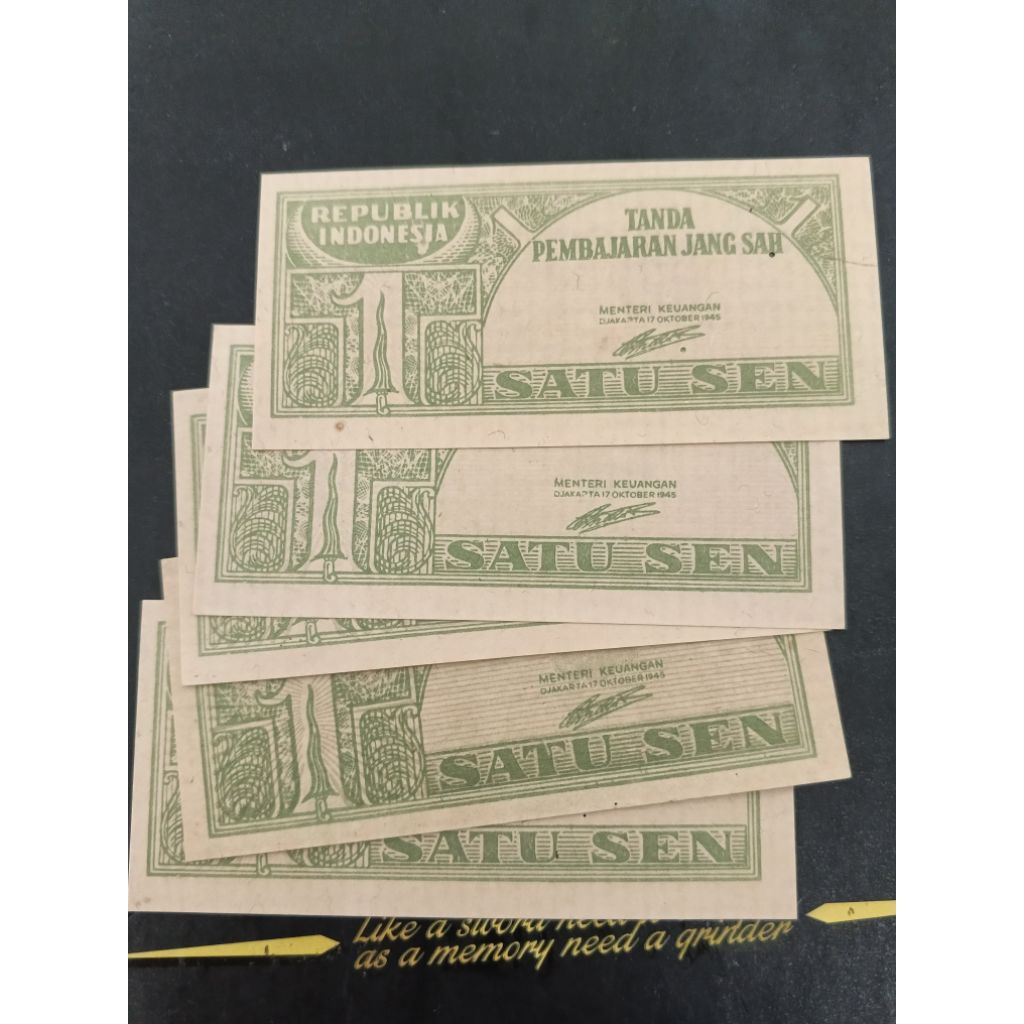 UANG KUNO 1 RUPIAH ORI KERIS TAHUN 1945