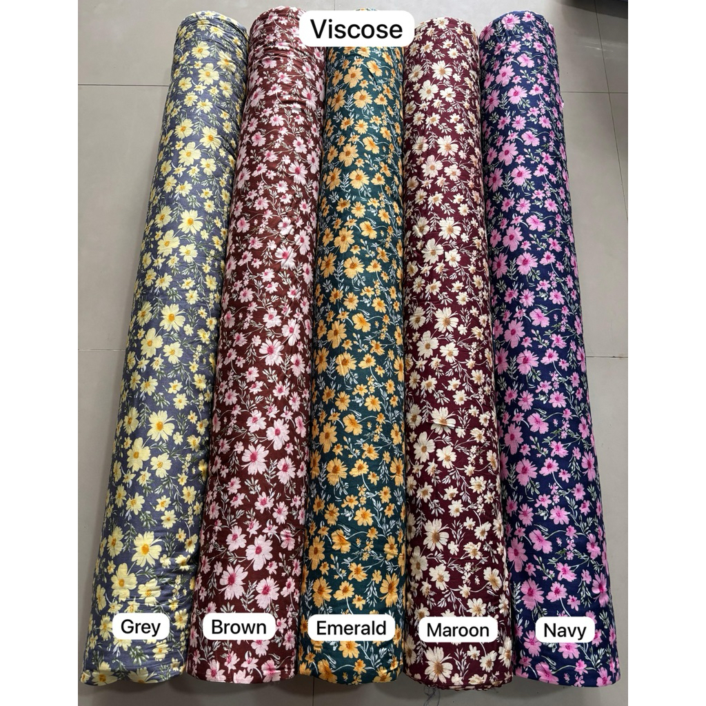 KAIN RAYON VISCOSE MOTIF BUNGA MATAHARI
