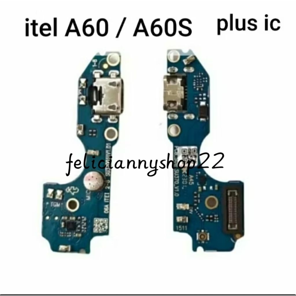 PAPAN CHARGER KONEKTOR PCB ITEL A60 / A60S MIC+IC PAPAN CAS ITEL A60 KONEKTPR CAS