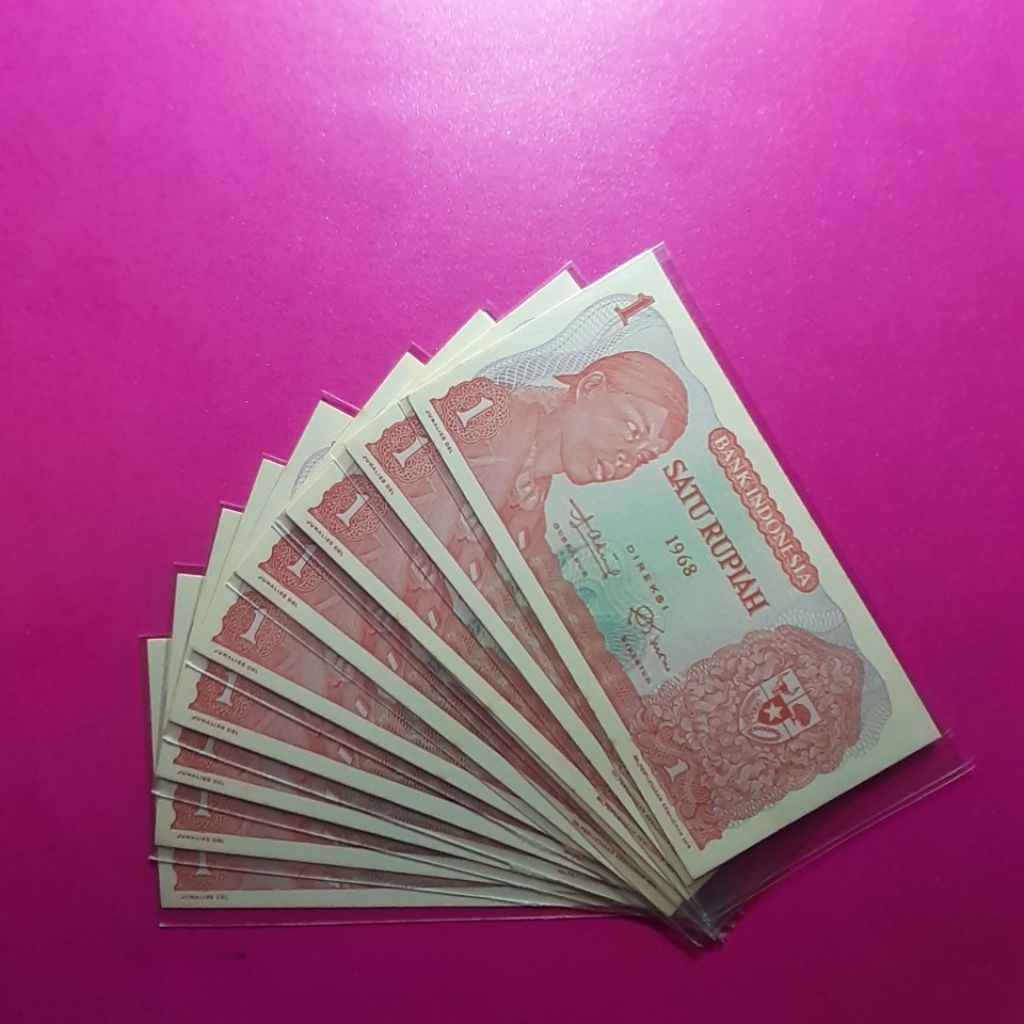 uang kuno 1 rupiah sudirman tahun 1968