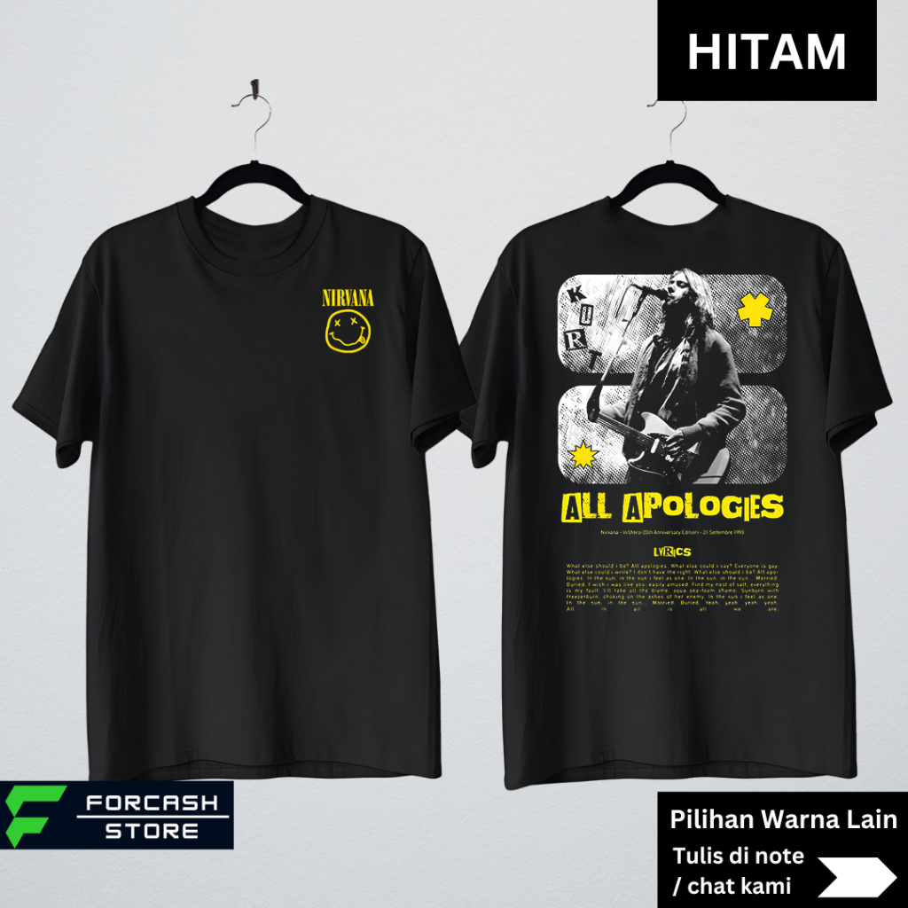 KAOS BAND NIRVANA KAOS DEWASA SIZE S - 7XL PREMIUM JUMBO BIGSIZE DAN KAOS ANAK XS - XL ( USIA 2 - 13