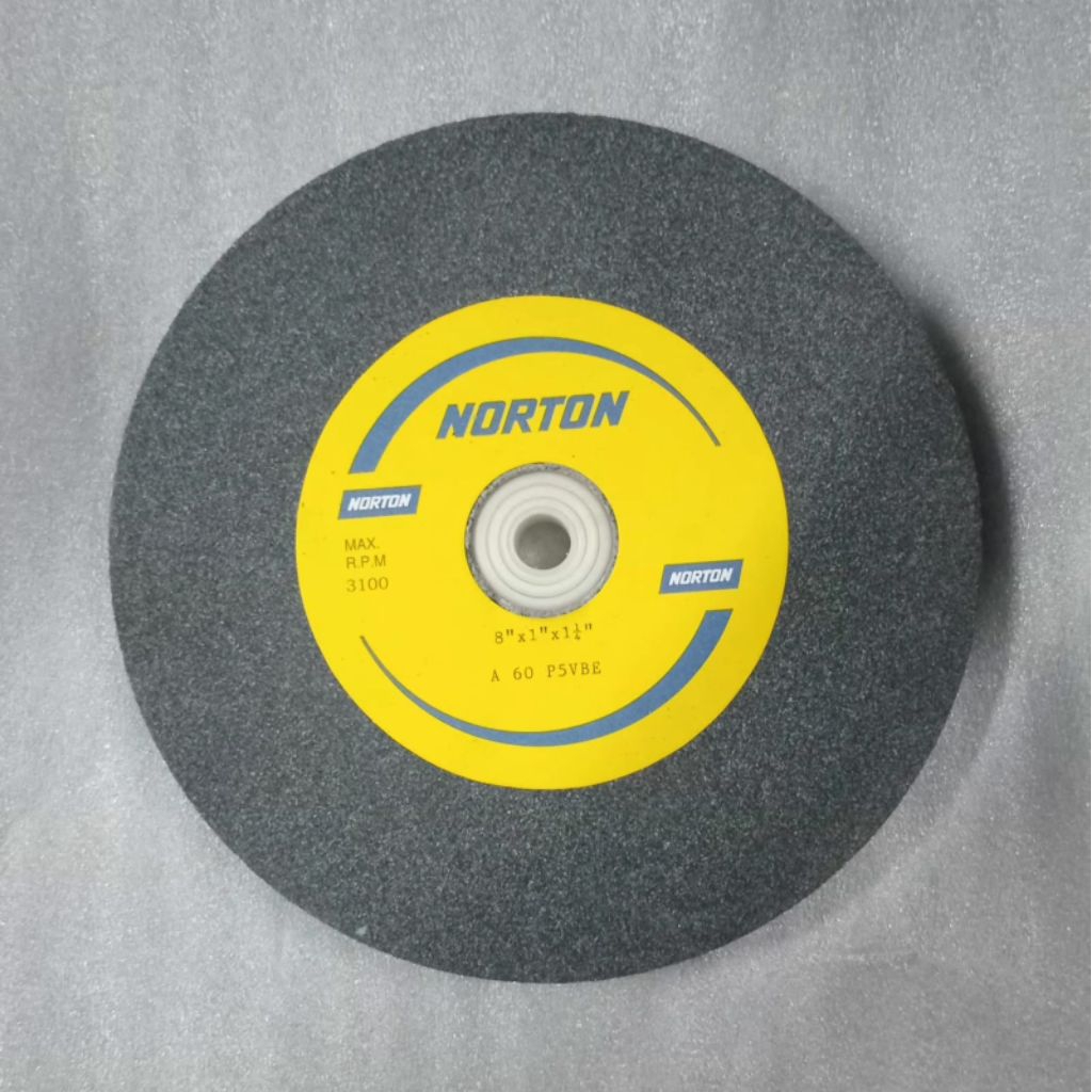 [NORTON] Batu asah gerinda duduk 8"inch kasar abu-abu NORTON