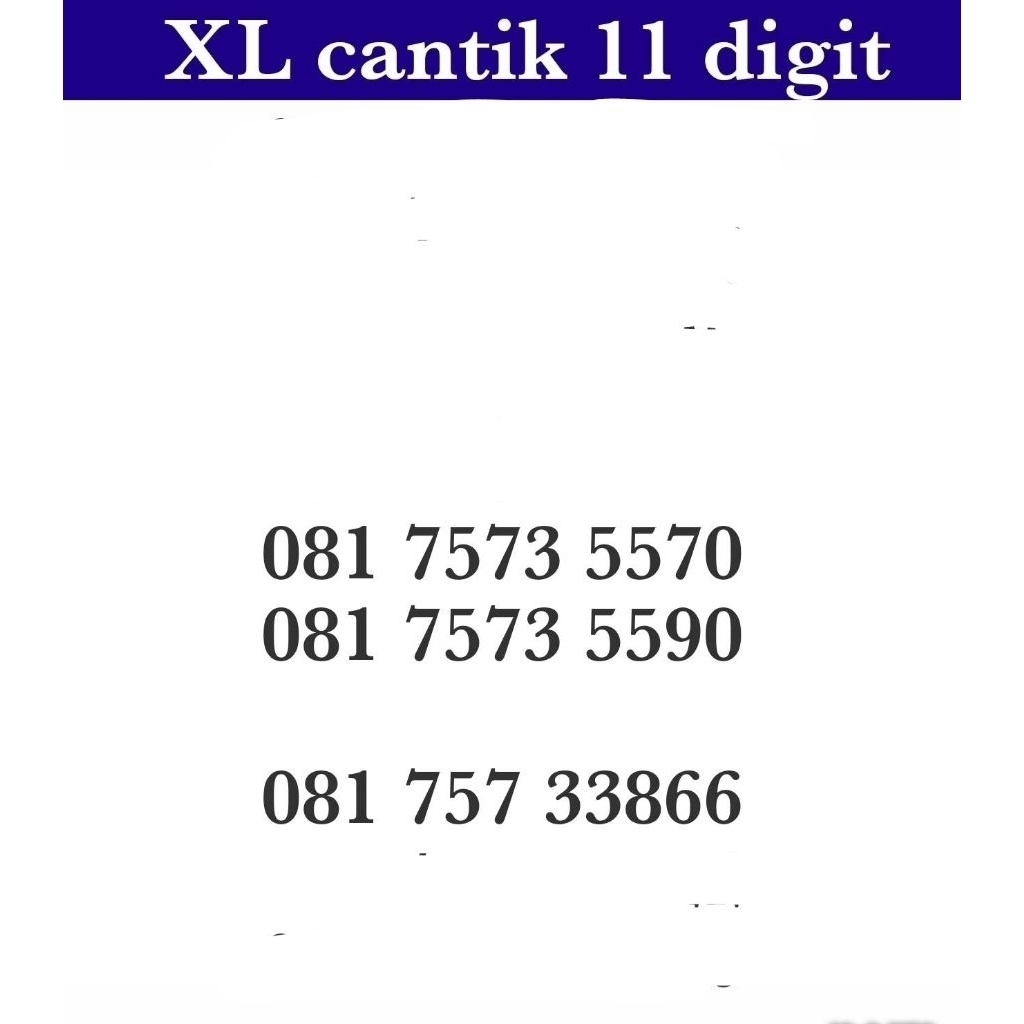 KARTU PERDANA NOMER CANTIK XL 11 DIGIT MURAH BAGUS