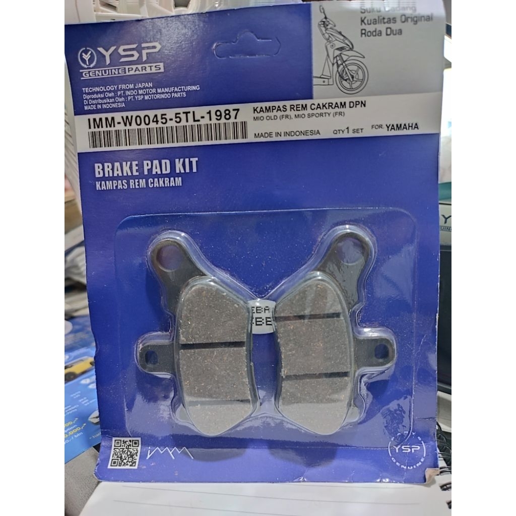 ysp Press Kampas Cakram Depan 5TL MIO OLD, MIO SPORTY YSP GENUINE PARTS