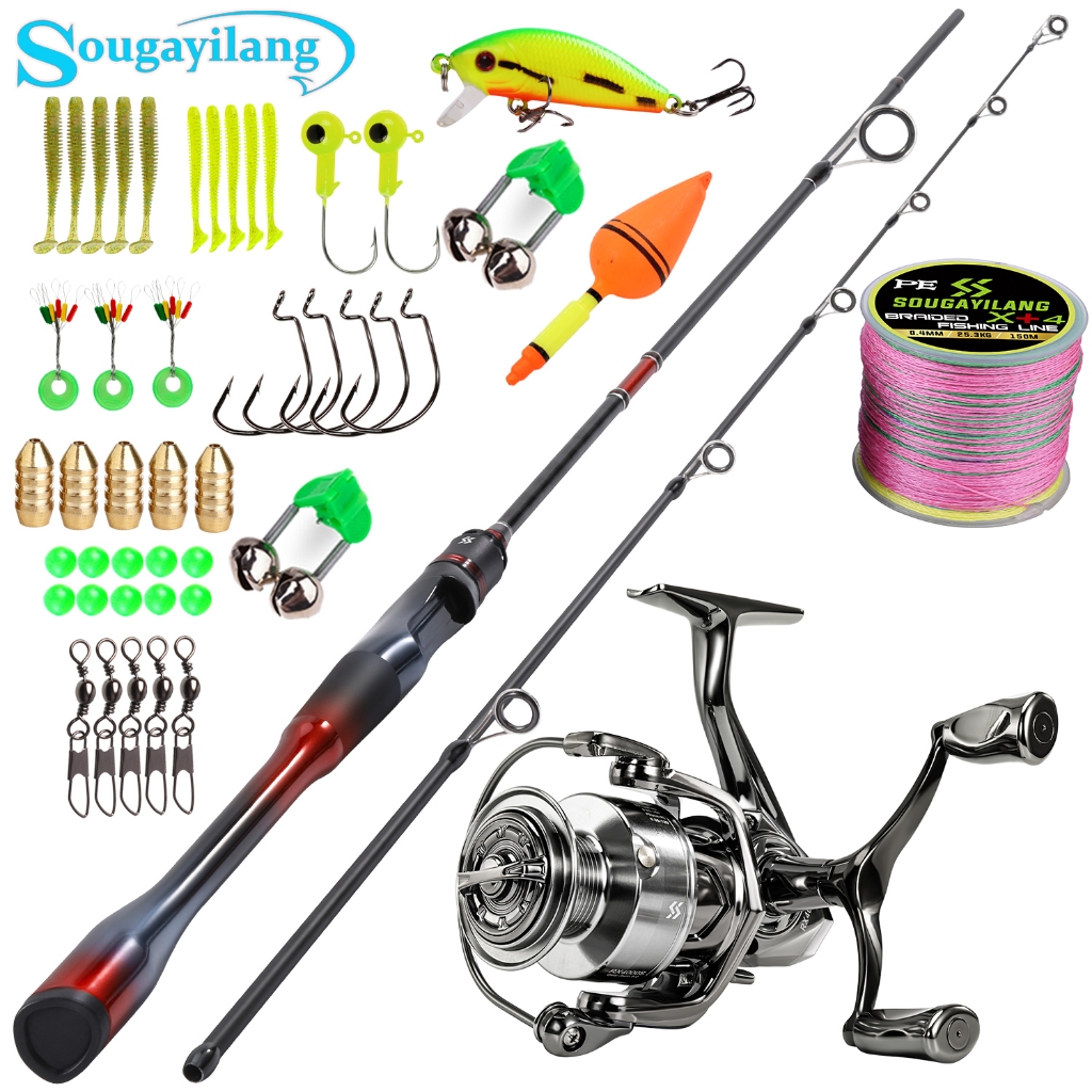 Sougayilang 1.8M Set Tombak Joran Genggaman One-Piece Anti-Slip | Ringan & Tahan Lama, Cocok dengan 