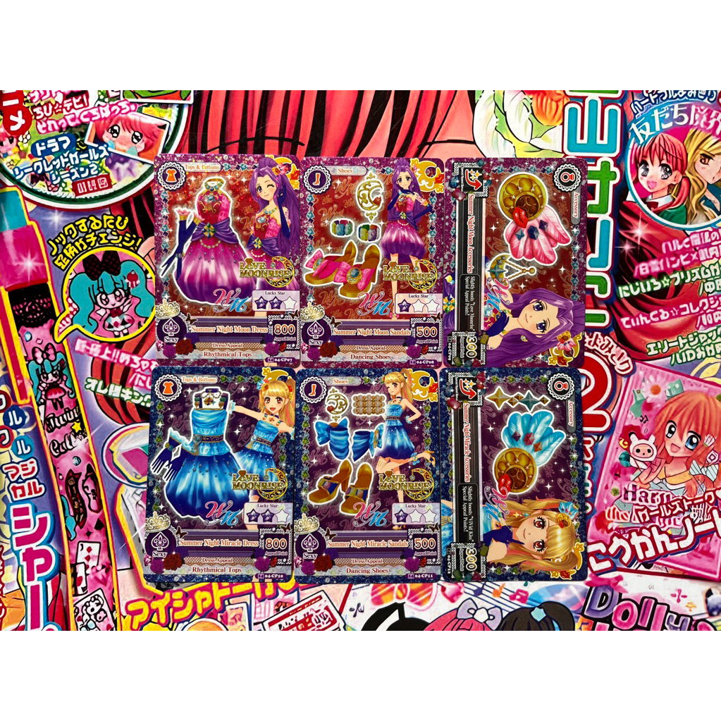 Kartu Aikatsu Mizuki Kanzaki Mikuru Natsuki Summer Night Miracle Summer Night Moon Coord Dress Shoes