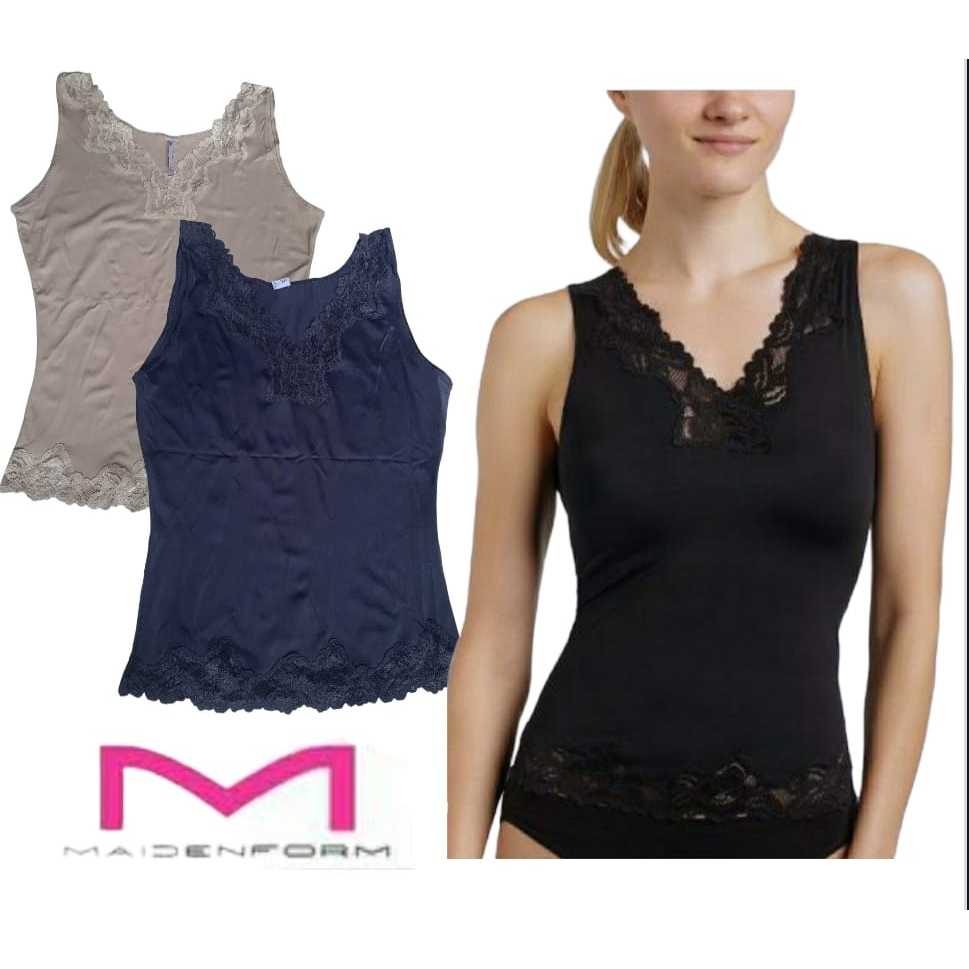 Camisole Korset Maidenform Tanktop Dalaman Ramping Bahu Lebar Sisa Ekspor