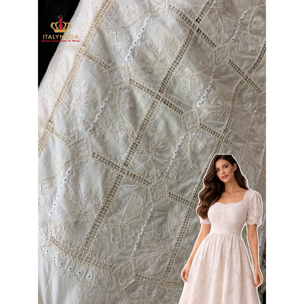 Bahan kain katun bordir premium /bahan kain Katun bordir