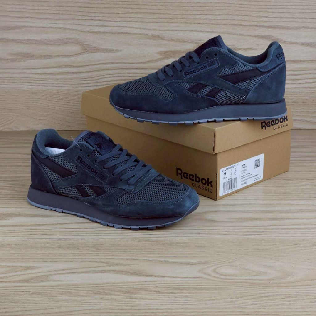 Sepatu Pria Reebok Classic Leather Utility Dark Grey