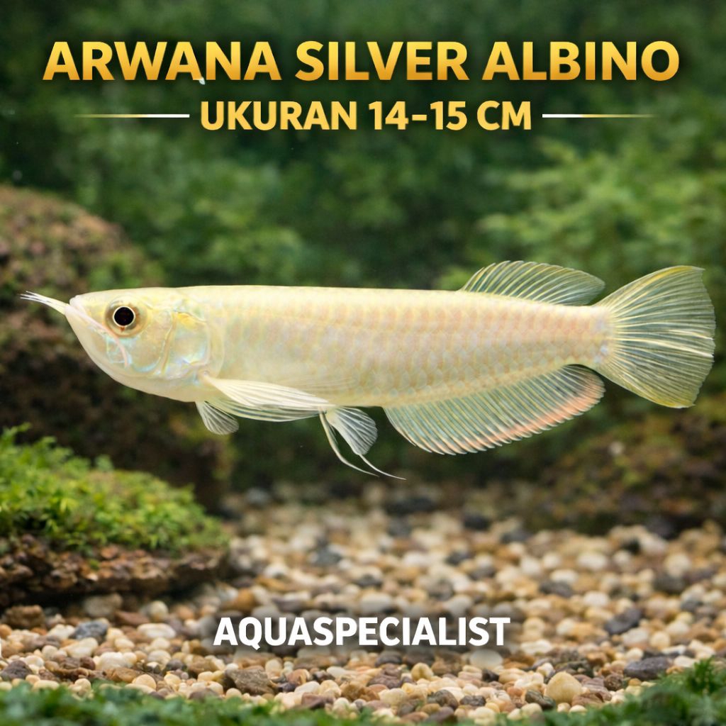 Jual ikan arwana silver albino / Albino Silver Arowana / Albino Silver Arowana 10+cm
