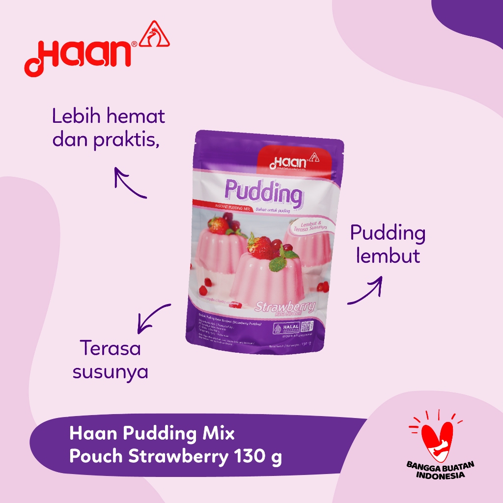 HAAN PUDDING STRAWBERRY 145gr - BAKING PREMIX FLOUR