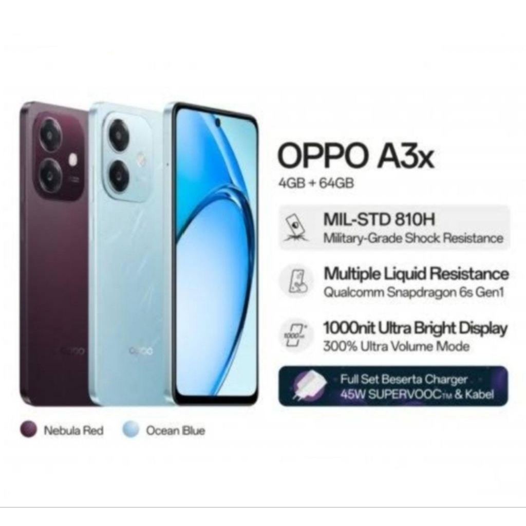 HP OPPO A3X RAM 4/64 | RAM 4/128 | RAM 6/128 GARANSI RESMI