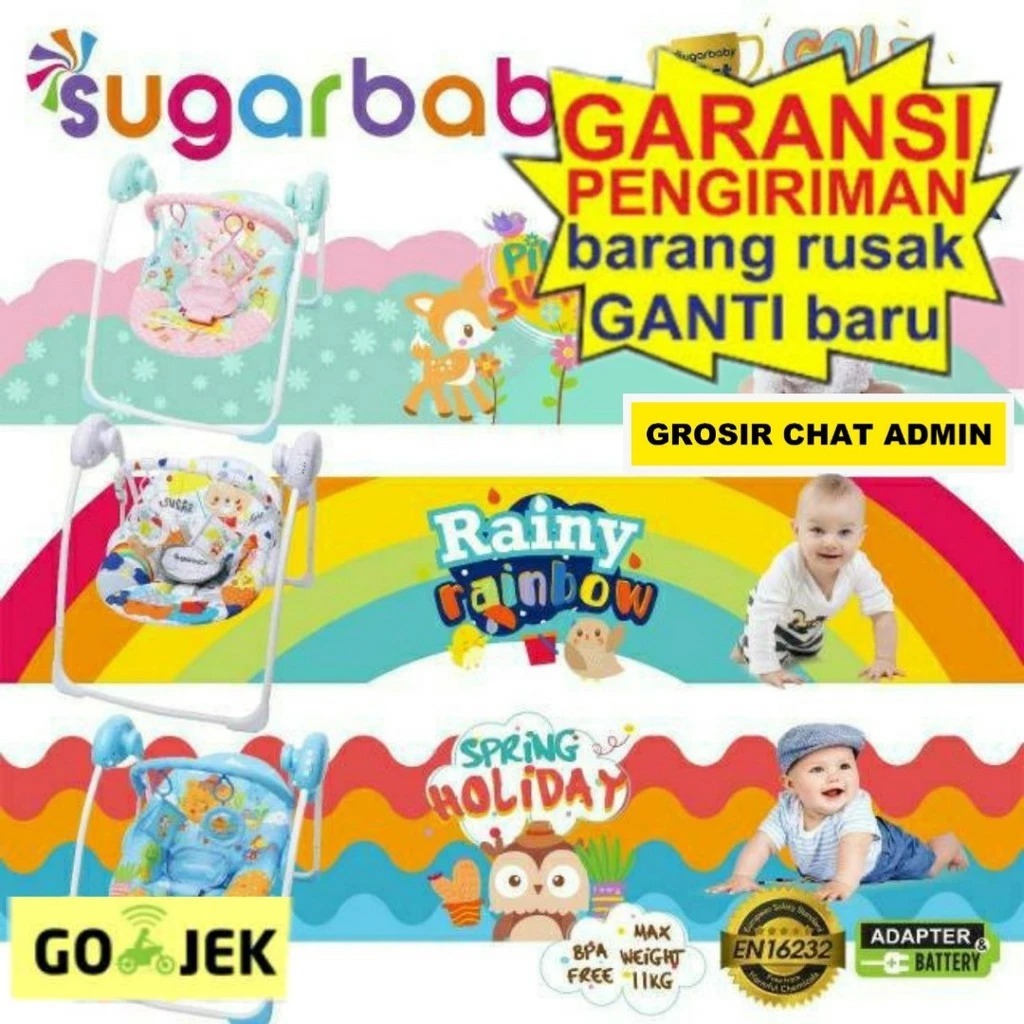 READY CS1 DITABABY / Baby Swing Sugar Baby / Ayunan Elektrik / Sugar Baby Swing Bouncer Baby Swing/ 