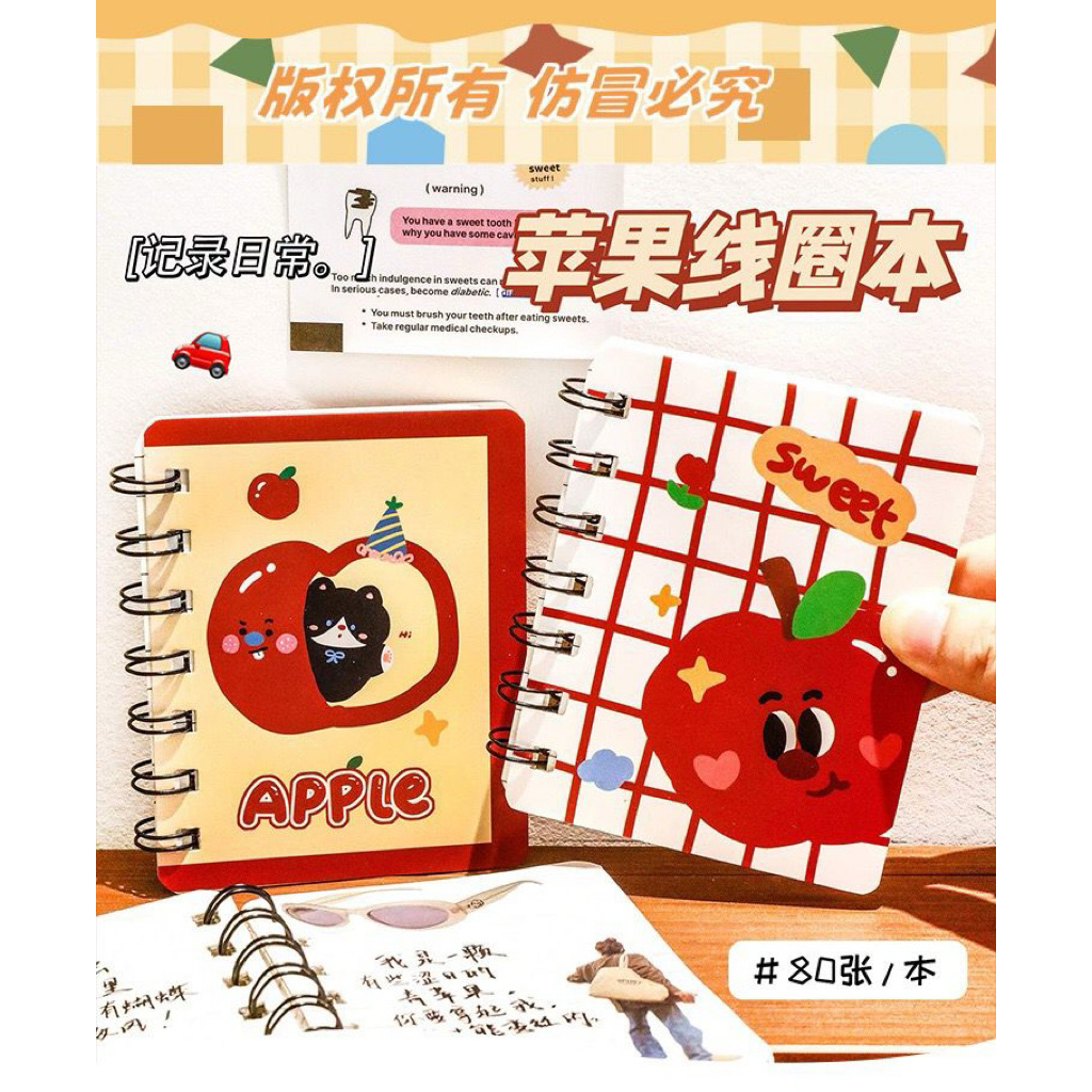 A7 Mini Notebook Apple Kertas Polos Buku Tulis Sekolah