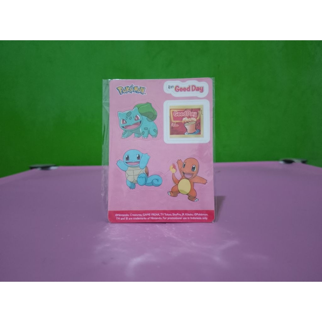 Stiker / Sticker GOOD DAY x POKEMON - BULBASAUR x SQUIRTLE x CHARMANDER - Nintendo New Murah Retro V