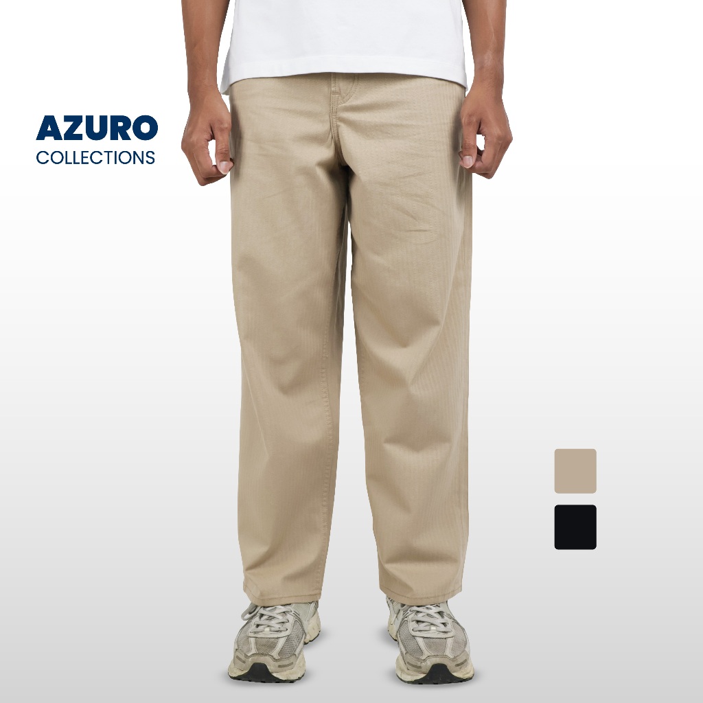 Emba Denim - Azzuro Celana Panjang Chino Baggy Pria Casual Premium
