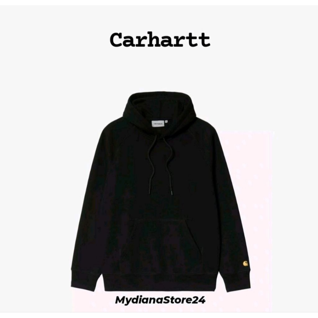 CARHARTT WIP - CARHARTT HOODED CHASE SWEATSHIRT - BLACK/GOLD