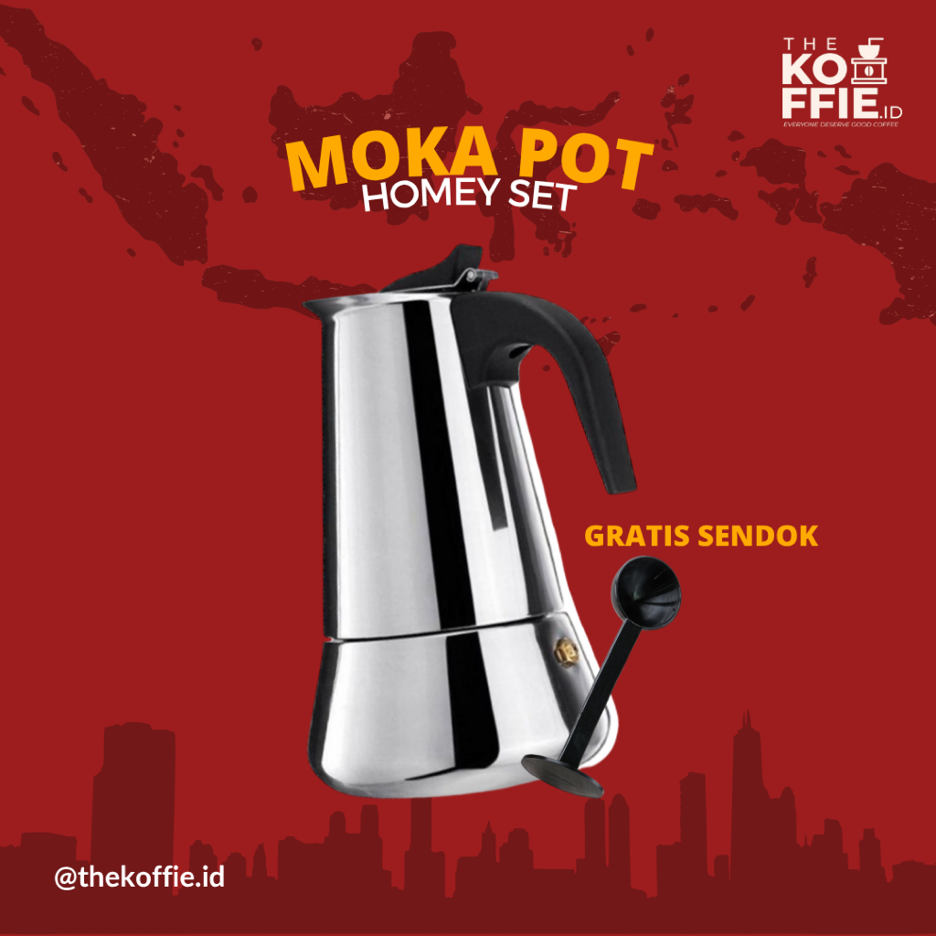Moka pot Stainless Steel 100 ml espresso based kopi susu mokapot mokapott mokapot coffe moca pot sta