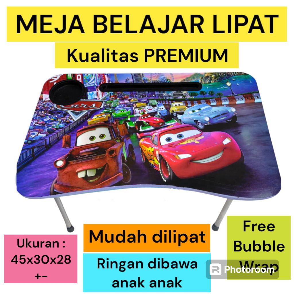 MEJA BELAJAR LIPAT KARAKTER / MEJA LEPTOP KARAKTER / MEJA LIPAT KAYU