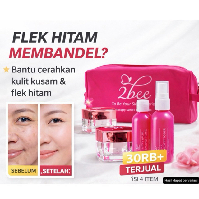 Paket Glow Basic 2bee Glow isi 4 item | cerahkan kulit kusam & Flek hitam | Skincare Bpom | Bumil bu