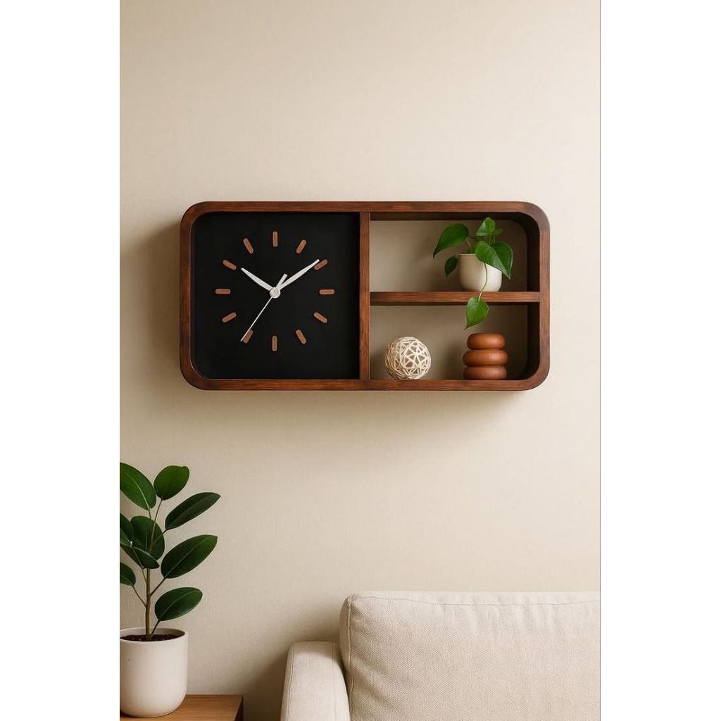 jam dinding sama rak dinding kayu jati klasik