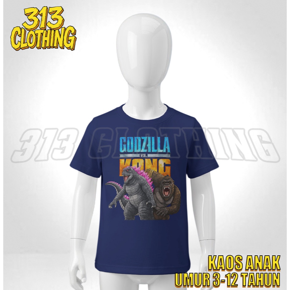 Kaos Anak Godzilla vs Kong Terbaru / Atasan Baju Anak Kingkong Vs Godzilla BISA COD