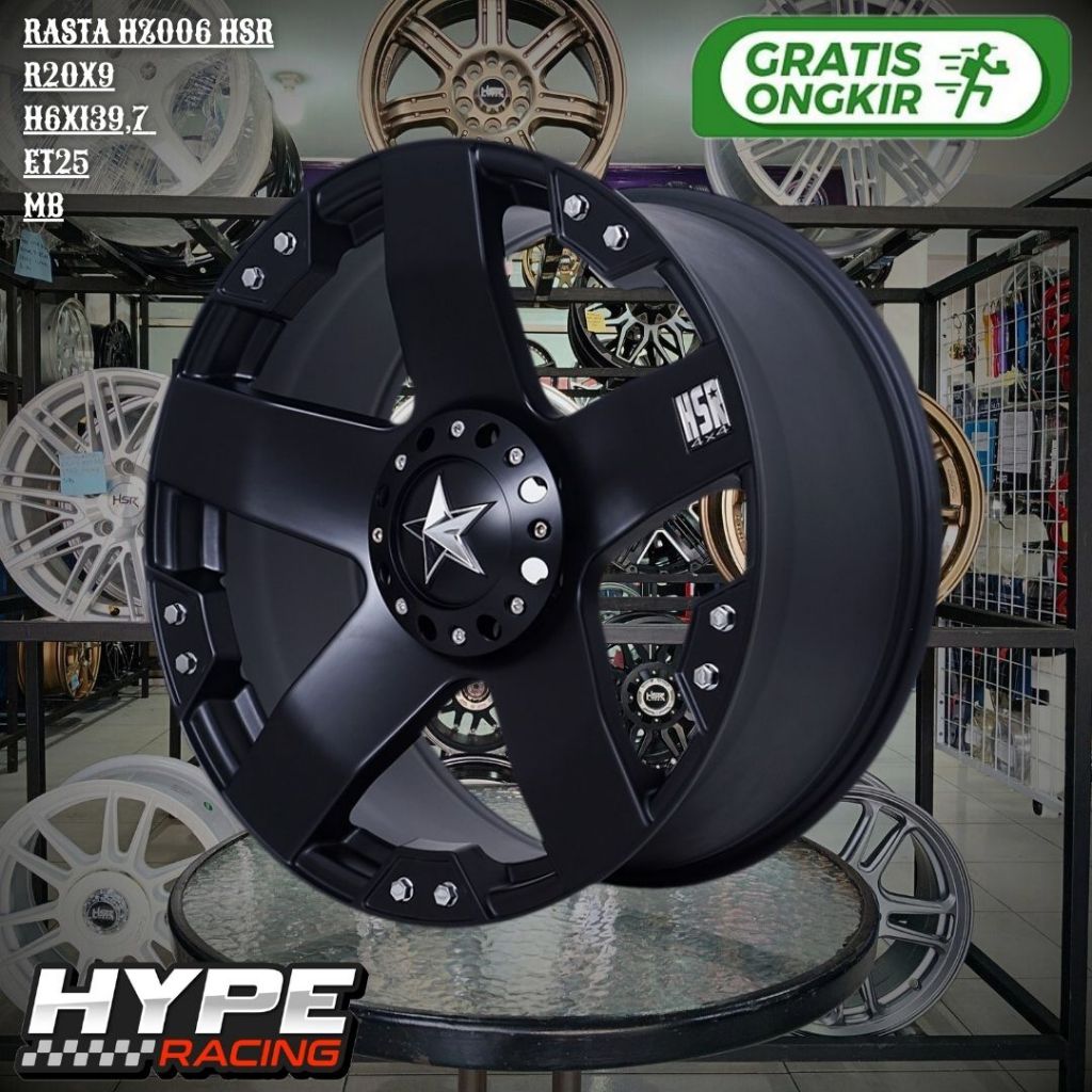 Velg Mobil BAIC BJ40 , FORTUNER , HILUX DC , PAJERO Ring 20 - HSR RASTA HZ006 R20 LEBAR 9